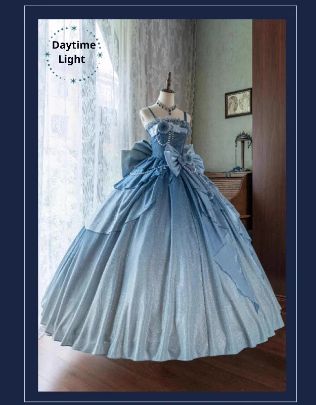Mega Deal Nectarine White Tea~Captivating Starry~Wedding Lolita Dress Elegant Bridal JSK