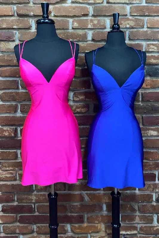 Midnight Sale Simple Tight Hot Pink Short Party Dress