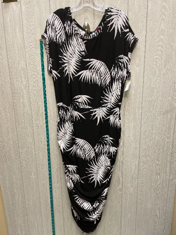 Deep Discounts Black & White Dress Casual Maxi Vince Camuto, Size 2x