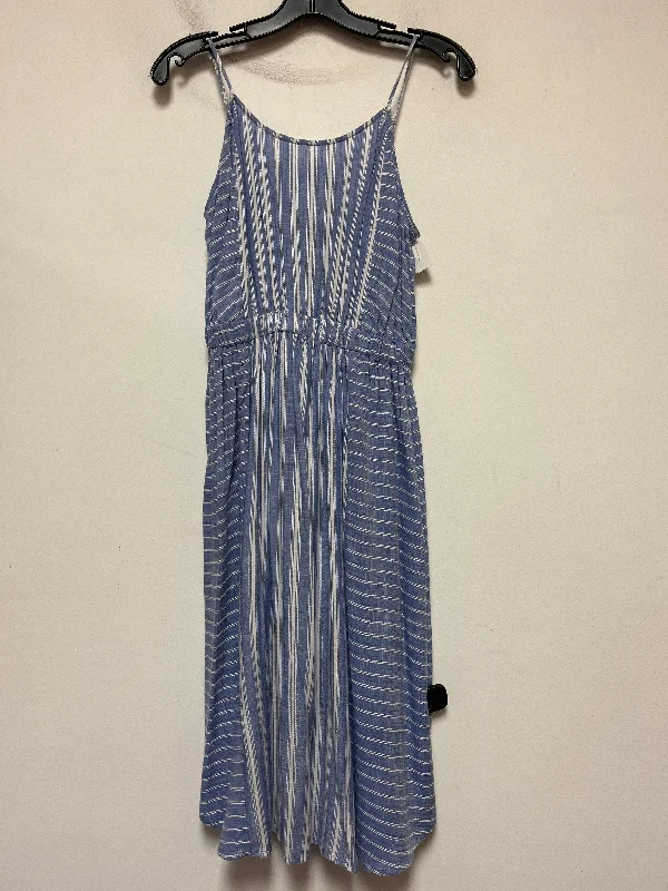 Deal Zone Striped Pattern Dress Casual Midi Loft, Size Xs