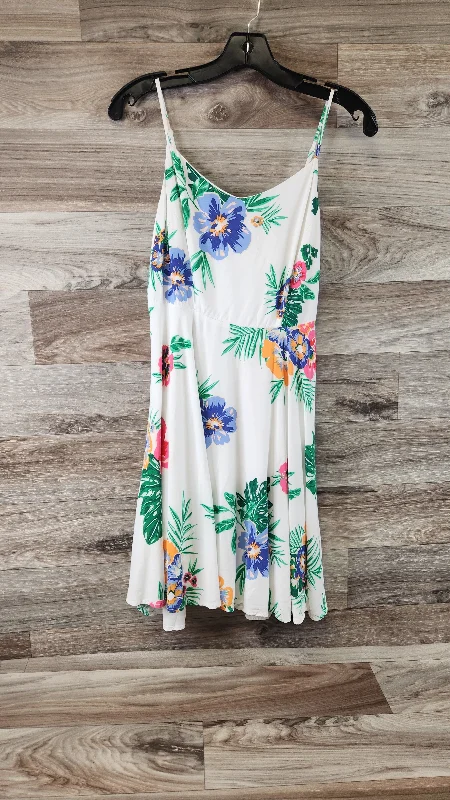 Midnight Madness White & Yellow Dress Casual Short Old Navy, Size Petite   S