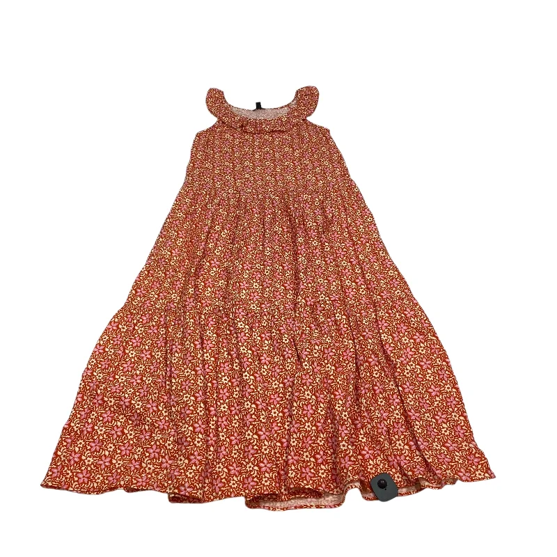 TIME-Limited Offer Orange Dress Casual Maxi Ann Taylor, Size S
