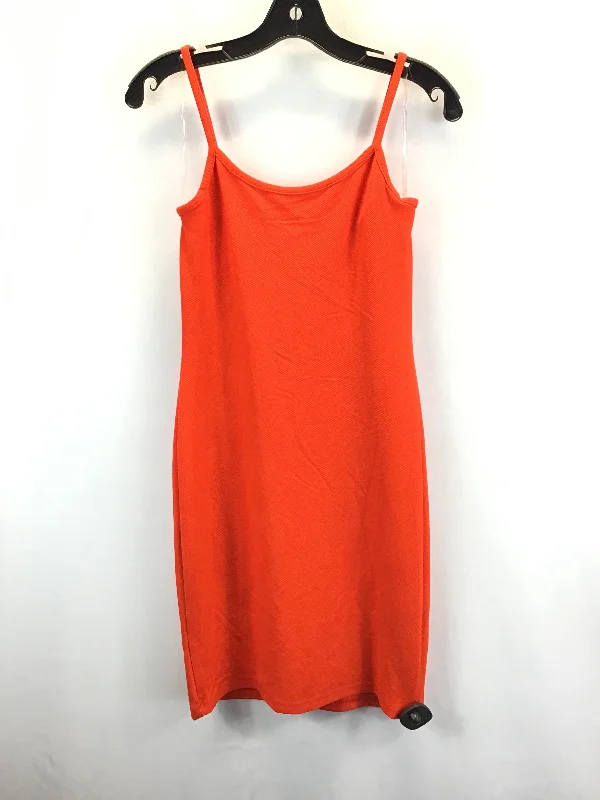 Deal Mania Orange Dress Casual Short Fashion Nova, Size L