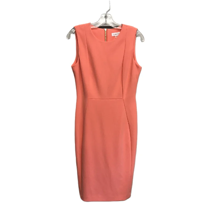 Closeout Orange Dress Work By Calvin Klein, Size: S