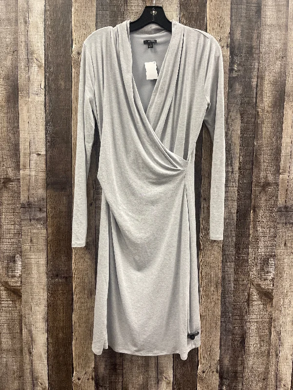 Warehouse Sale Grey Dress Casual Midi Ann Taylor, Size S
