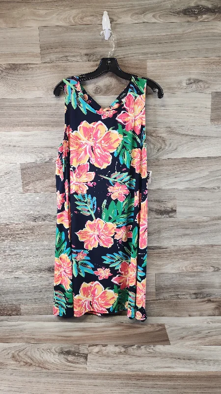 Sneak Peek Sale Black & Orange Dress Casual Midi Msk, Size Xl