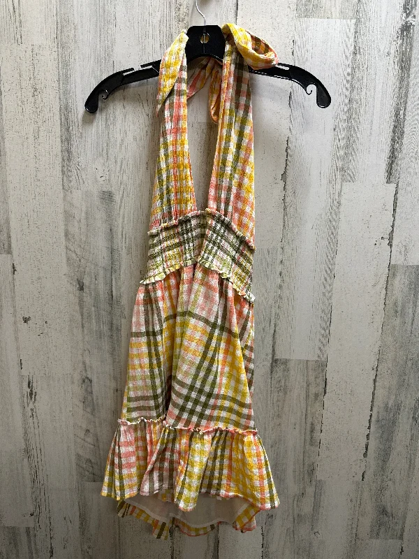 Members Only Plaid Pattern Dress Casual Short Aerie, Size M