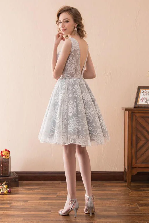 Price Drop Alert Princess Grey Short Homecoming Dress Party Dress