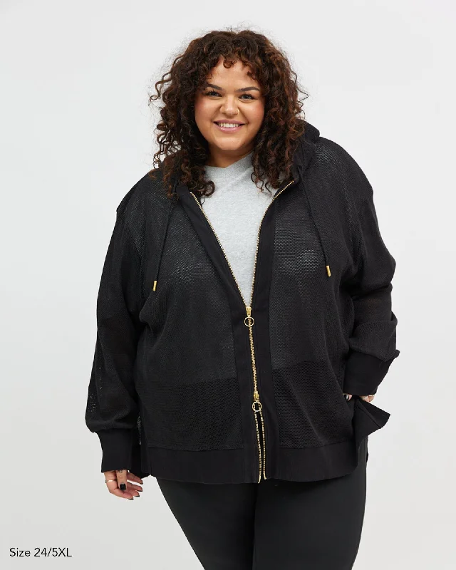 Year-End Sale Alora Long Mesh Jacket - Black