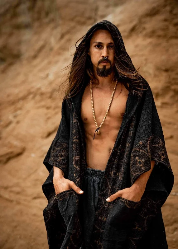 Clearance Event AYAWA Hooded Kimono Black Icaro Cape Poncho Robe Shipibo Sacred Patterns Ceremony Ritual Shaman Tribal Shawl Viking Festival Wrap AJJAYA Clearance Event AYAWA Hooded Kimono Black Icaro Cape Poncho Robe Shipibo Sacred Patterns Ceremony Ritual Shaman Tribal Shawl Viking Festival Wrap AJJAYA