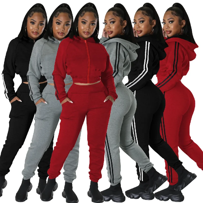 Deal of the Week C1101TA86 New Arrival Casual Zipper Hooded Sport Two Piece Pants Set Women Sehe Fashion Deal of the Week C1101TA86 New Arrival Casual Zipper Hooded Sport Two Piece Pants Set Women Sehe Fashion