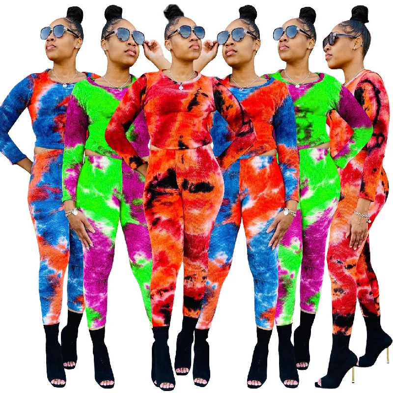 Can't Be Beat C1101TA87 Wholesale Autumn Casual Tie Dye Two Piece Pants Set For Women Sehe Fashion Can't Be Beat C1101TA87 Wholesale Autumn Casual Tie Dye Two Piece Pants Set For Women Sehe Fashion