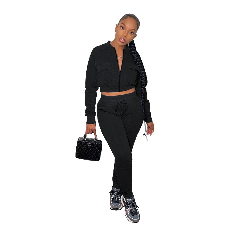 Super Sale C1101TA93 New Arrival Casual Solid Color Zipper Sport Two Piece Pants Set Women Sehe Fashion Super Sale C1101TA93 New Arrival Casual Solid Color Zipper Sport Two Piece Pants Set Women Sehe Fashion