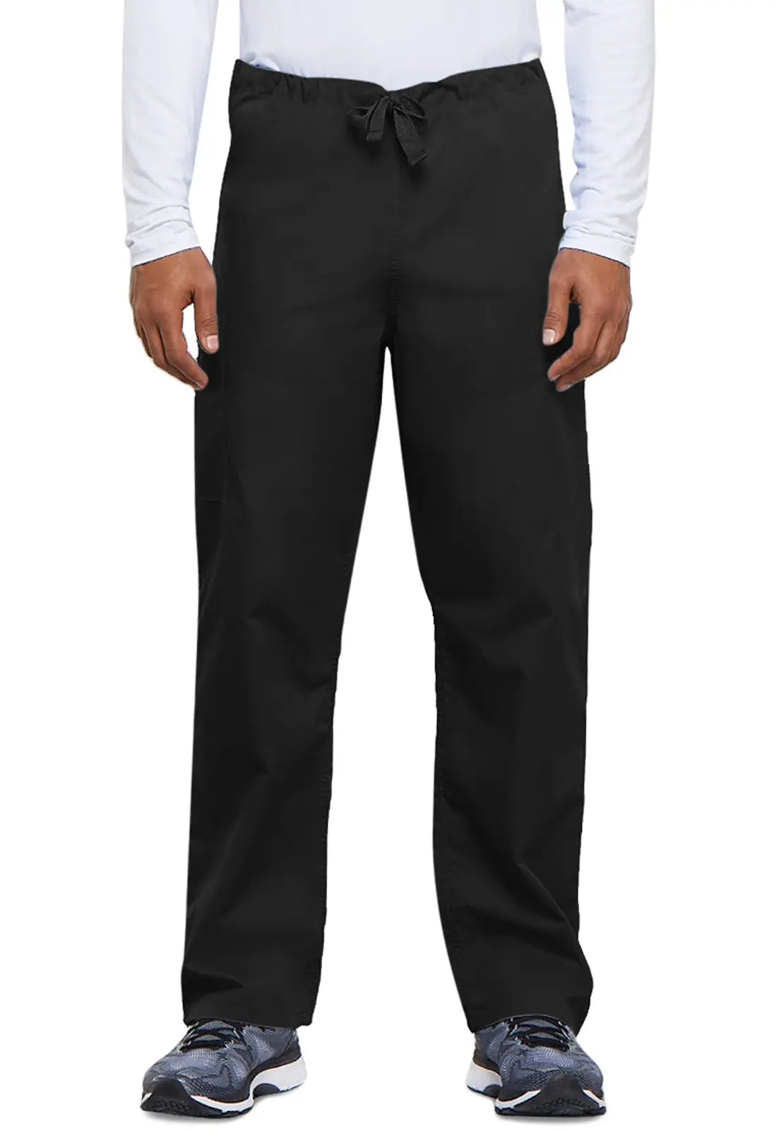 Value Deals Cherokee Unisex 3-Pocket Drawstring Cargo Pant - Black