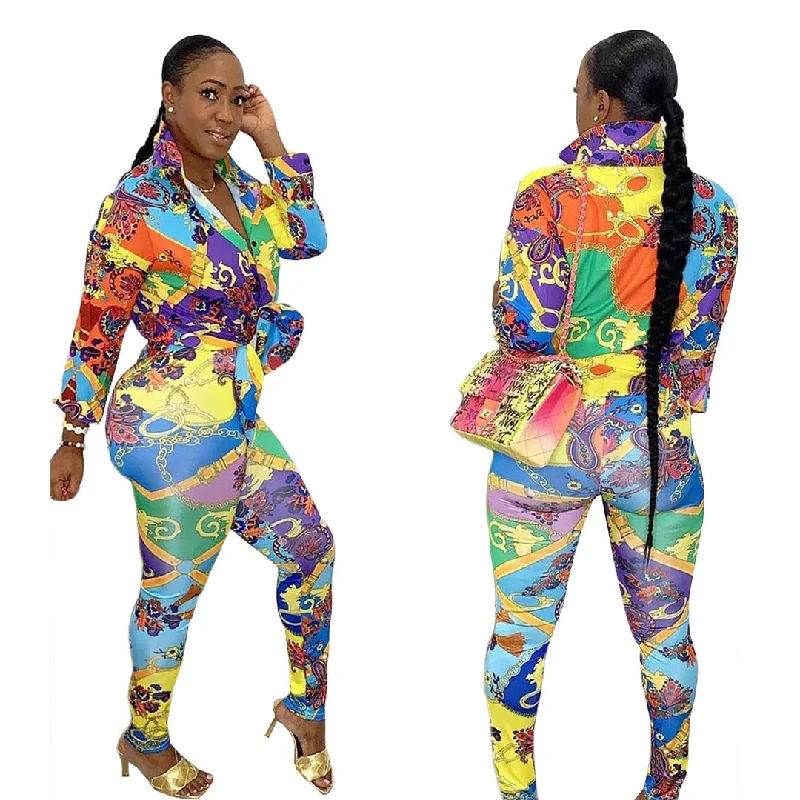 Online Specials KX-Good quality 2022 Colorful casual print shirt + pants two-piece setort set Online Specials KX-Good quality 2022 Colorful casual print shirt + pants two-piece setort set