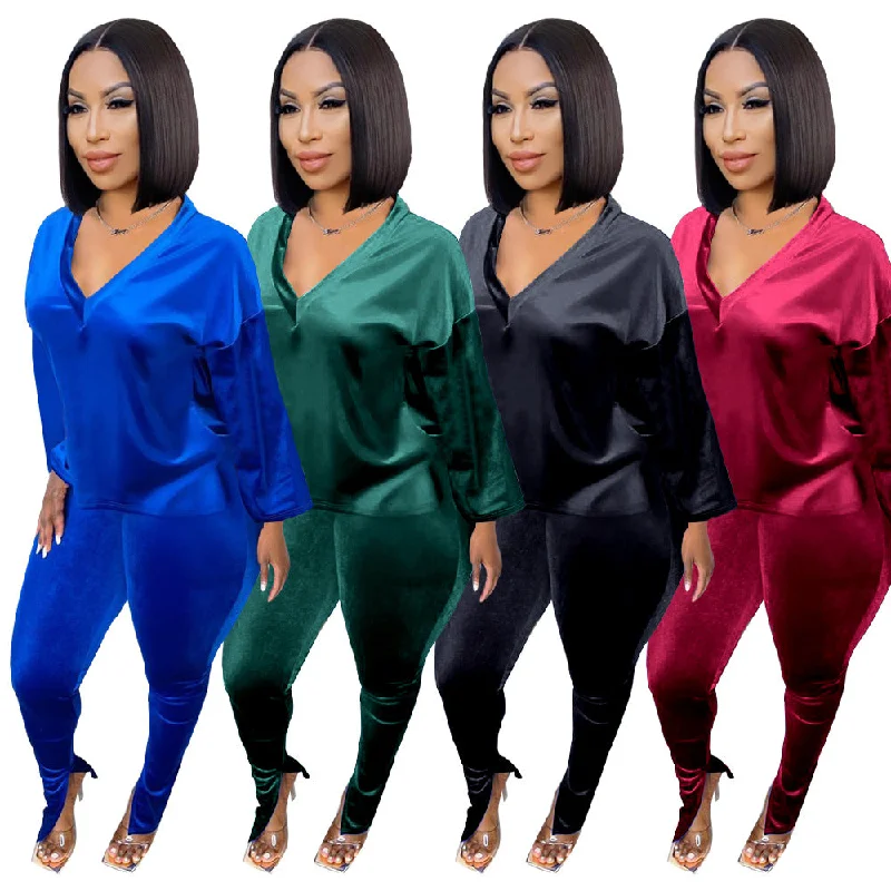Can't Miss New Arrivals 2022 Women's Wholesale Sports Shirt Casual long sleeve 2 Piece Outfit Sweat Suit Two Piece Sets velour tracksuit Can't Miss New Arrivals 2022 Women's Wholesale Sports Shirt Casual long sleeve 2 Piece Outfit Sweat Suit Two Piece Sets velour tracksuit