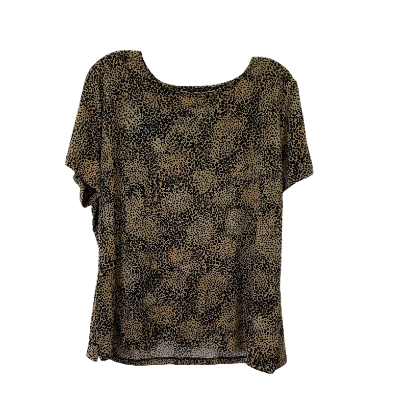Bargain Prices Animal Print Top Short Sleeve By East 5th, Size: 1x