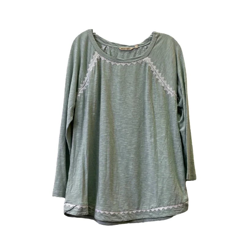 Savings Bonanza Aqua Top Long Sleeve Basic By Soft Surroundings, Size: Xl