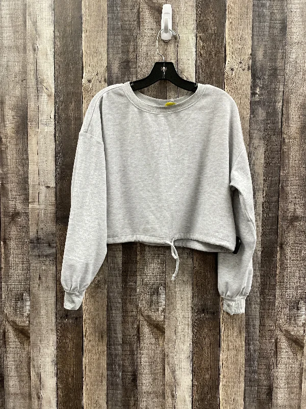 Now or Never Athletic Top Long Sleeve Crewneck By Abound In Grey, Size: S