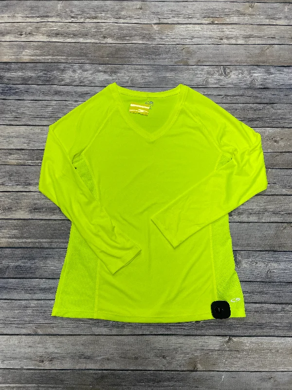 Early Bird Discount Athletic Top Long Sleeve Crewneck By Champion In Yellow, Size: S