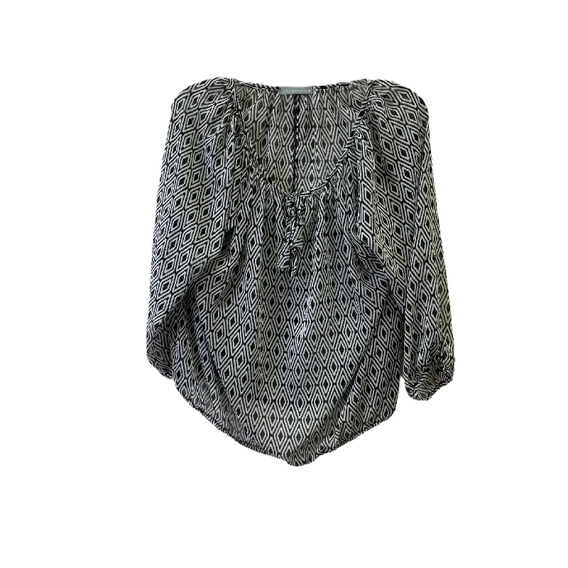 Savings Bonanza Black Top 3/4 Sleeve Basic By Olivia Moon, Size: M