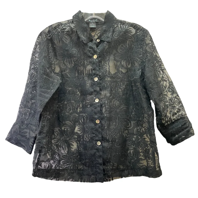 Today Only Black Top 3/4 Sleeve By Wert End, Size: Petite  M