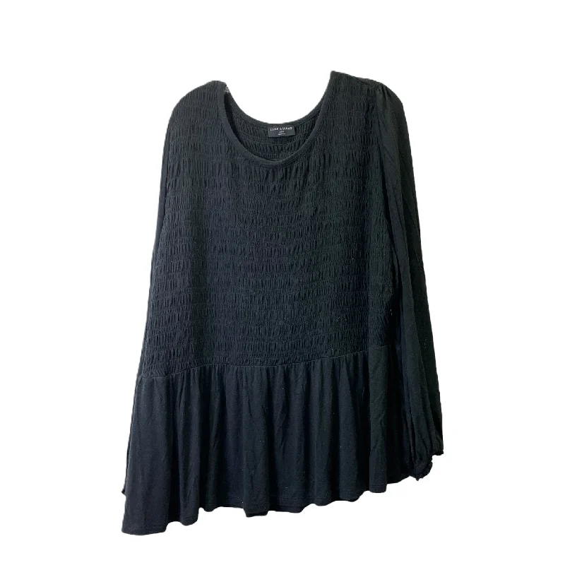 Reduced Prices Black Top Long Sleeve By Lane Bryant, Size: 26
