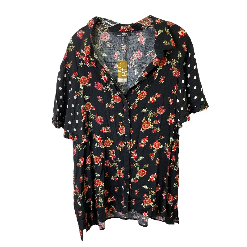 Bonus Savings Black Top Short Sleeve By Suzanne Betro, Size: 3x