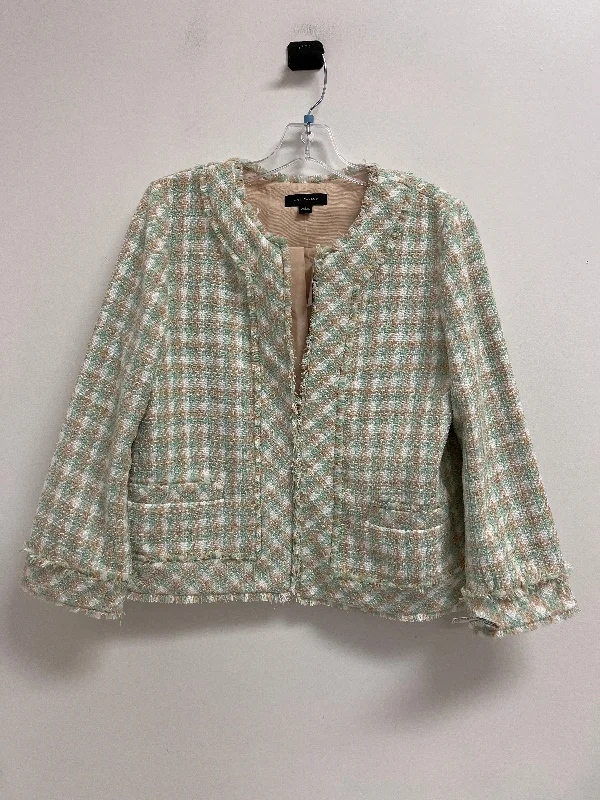 Bargain Blast Blazer By Ann Taylor In Green & Tan, Size: S