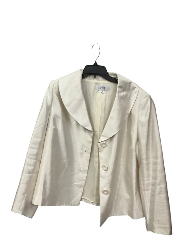 Midnight Madness Blazer By Le Suit In Cream, Size: 18