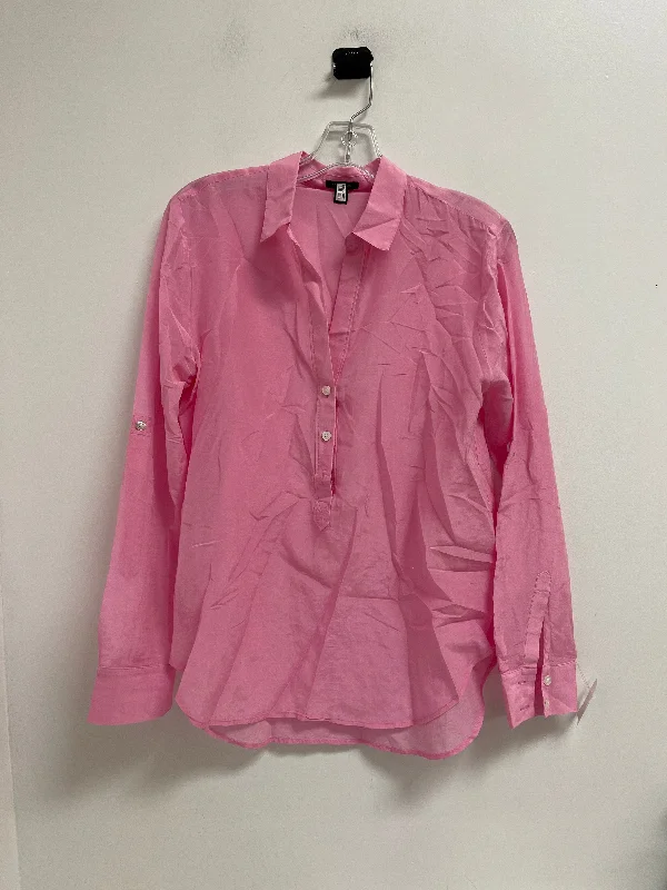 Reduced Prices Blouse Long Sleeve By Ann Taylor In Pink, Size: L