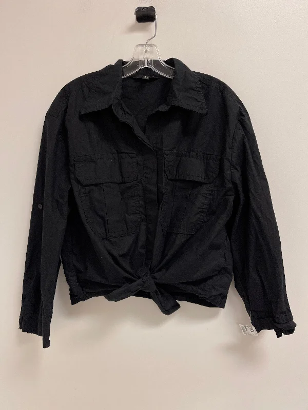 Limited Time Blouse Long Sleeve By Banana Republic In Black, Size: L