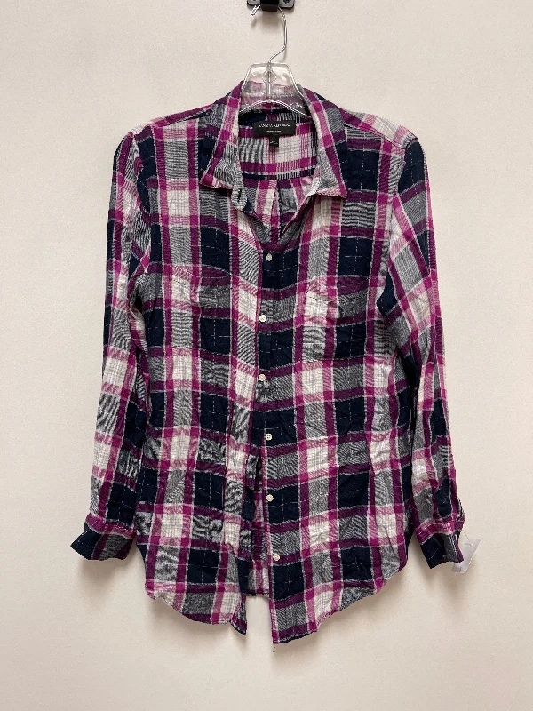 Weekend Special Blouse Long Sleeve By Banana Republic In Purple, Size: M