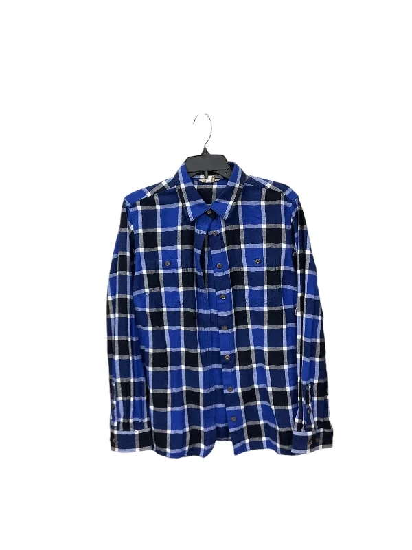 Best Seller Blouse Long Sleeve By Duluth Trading In Plaid Pattern, Size: L
