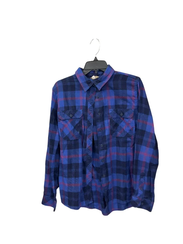 Exclusive Deal Blouse Long Sleeve By Duluth Trading In Plaid Pattern, Size: L