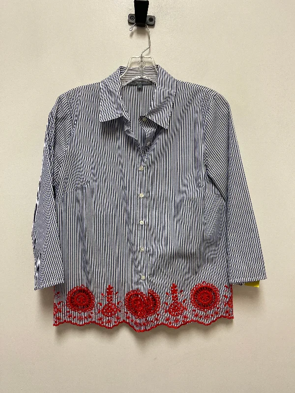Lowest Price Blouse Long Sleeve By Elliott Lauren In Striped Pattern, Size: Xs