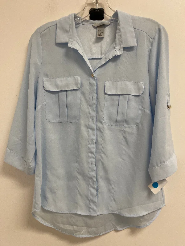 While Supplies Last Blouse Long Sleeve By H&m In Blue, Size: M