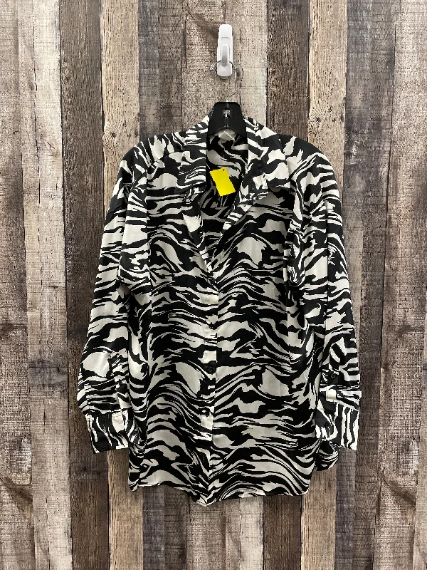 Closeout Sale Blouse Long Sleeve By H&m In Zebra Print, Size: Xs