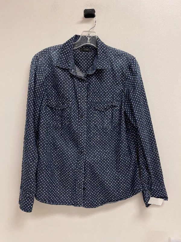 The Best Prices Blouse Long Sleeve By J. Crew In Blue Denim, Size: M