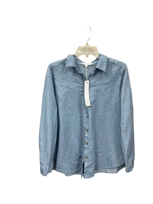 Factory Direct Sale Blouse Long Sleeve By Jane And Delancey In Blue, Size: M