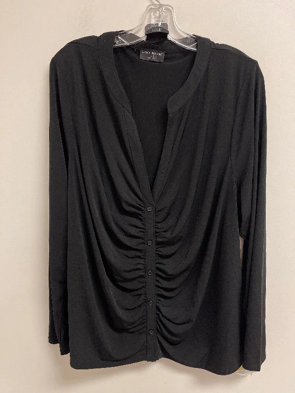 Deal Alert Blouse Long Sleeve By Lane Bryant In Black, Size: 4x