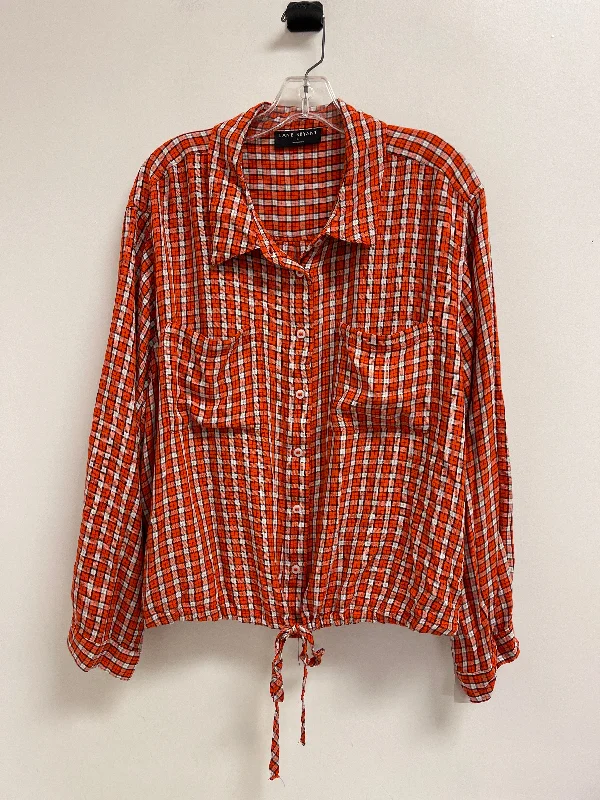 Buy More, Save More Blouse Long Sleeve By Lane Bryant In Orange, Size: 3x