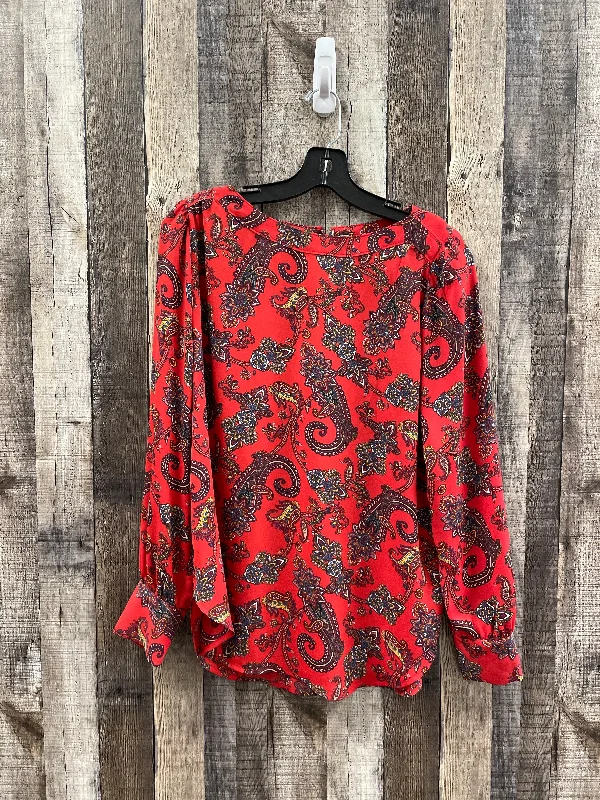 Seasonal Clearance Blouse Long Sleeve By Loft In Red, Size: S