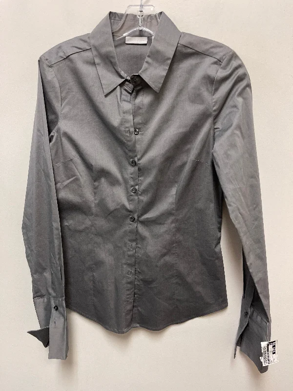 Hurry In Blouse Long Sleeve By New York And Co In Grey, Size: M
