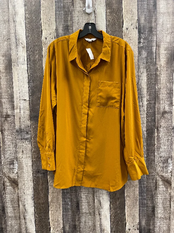 Crazy Deals Blouse Long Sleeve By Nine West In Gold, Size: 2x