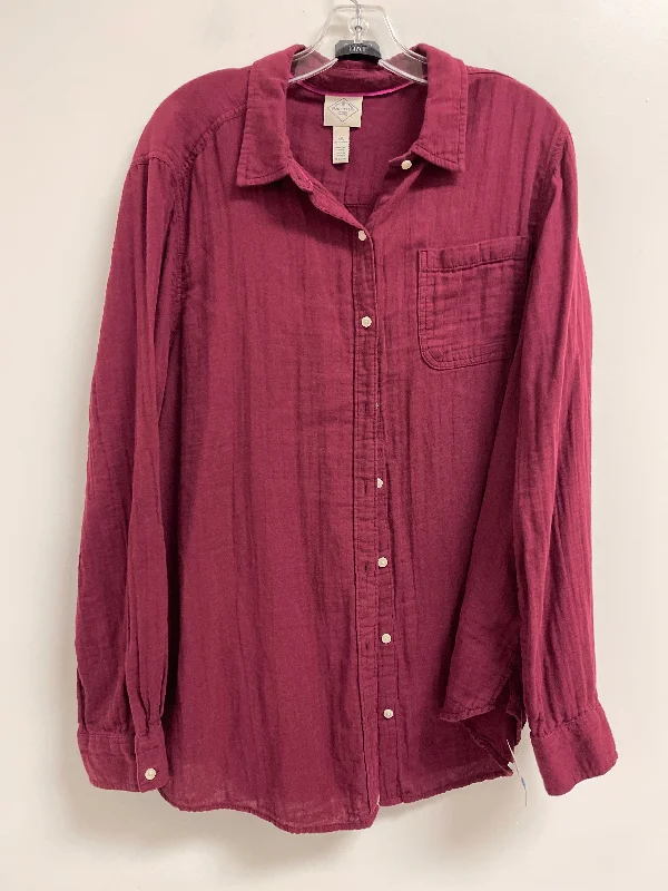 Price Fest Blouse Long Sleeve By St Johns Bay In Purple, Size: 2x