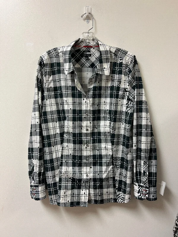 Super Sale Blouse Long Sleeve By Talbots In Grey, Size: Xl