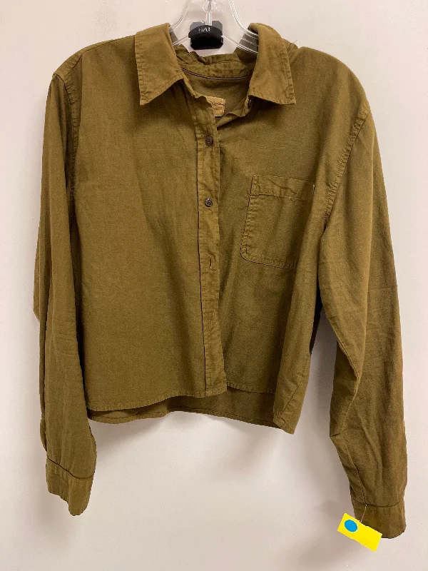 Instant Savings Blouse Long Sleeve By Universal Thread In Green, Size: L