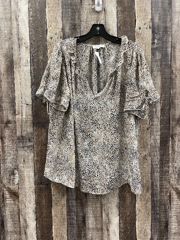 Super Sale Blouse Short Sleeve By Cme In Animal Print, Size: 2x