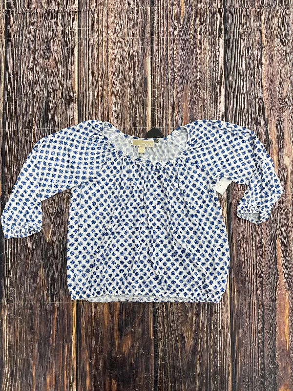 Today’s Deal Blue Top 3/4 Sleeve Michael By Michael Kors, Size Xs